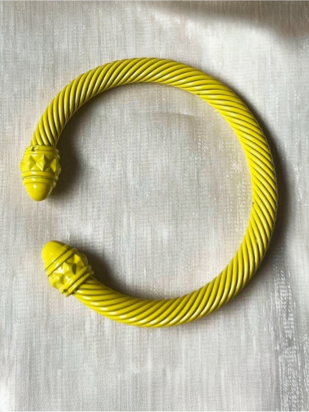 Plunder Yellow Twisted Open Cuff Bracelet